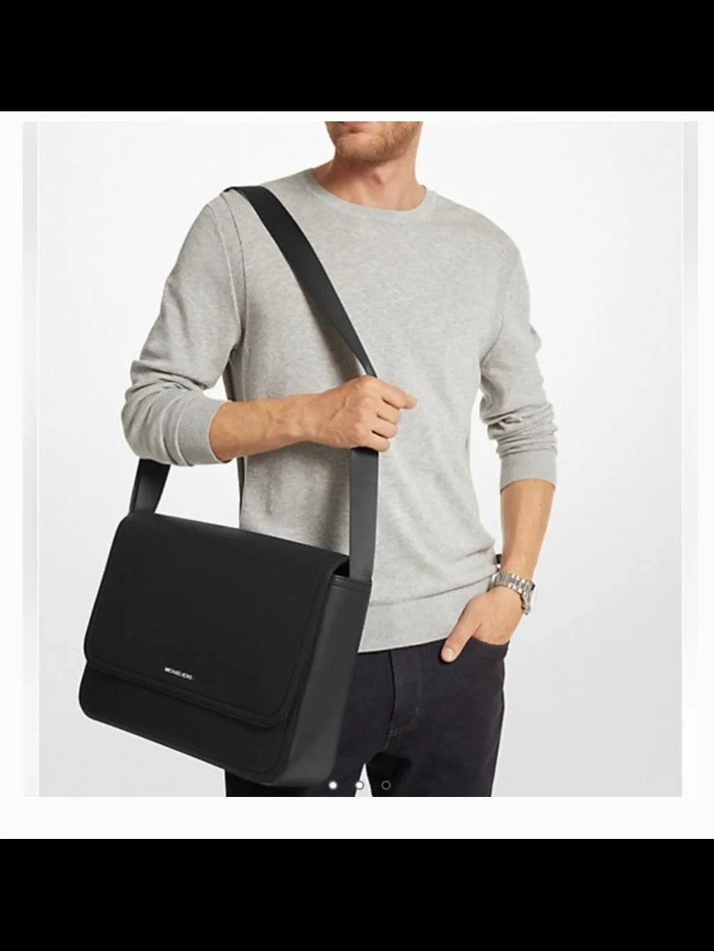 Michael Kors Black Leather Shoulder Bag